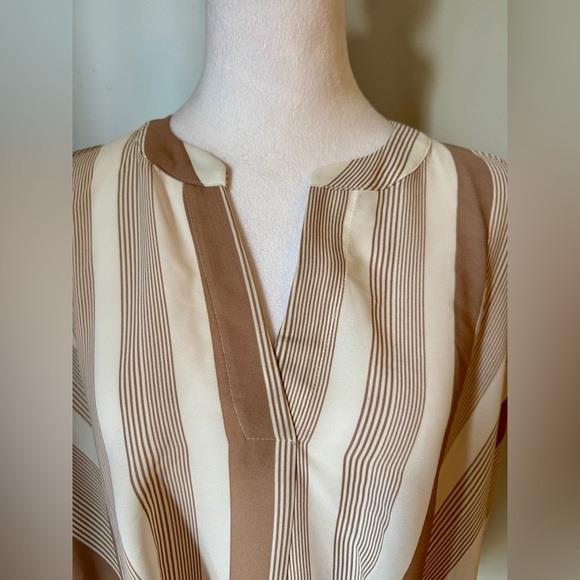 fab'rik Tan Sleeveless Wrap Blouse- NWT-Size M - Picture 2 of 13